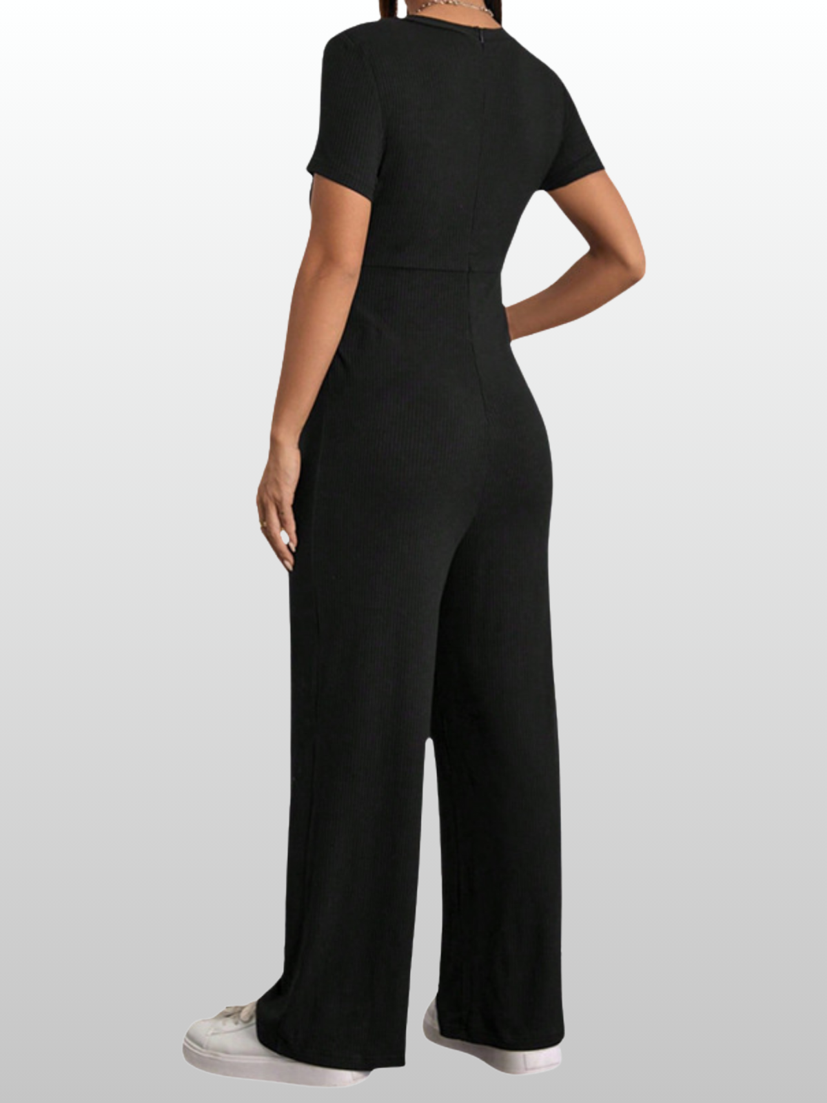 Umstandsmode, Umstands Jumpsuit mit Schleife, Gerippt