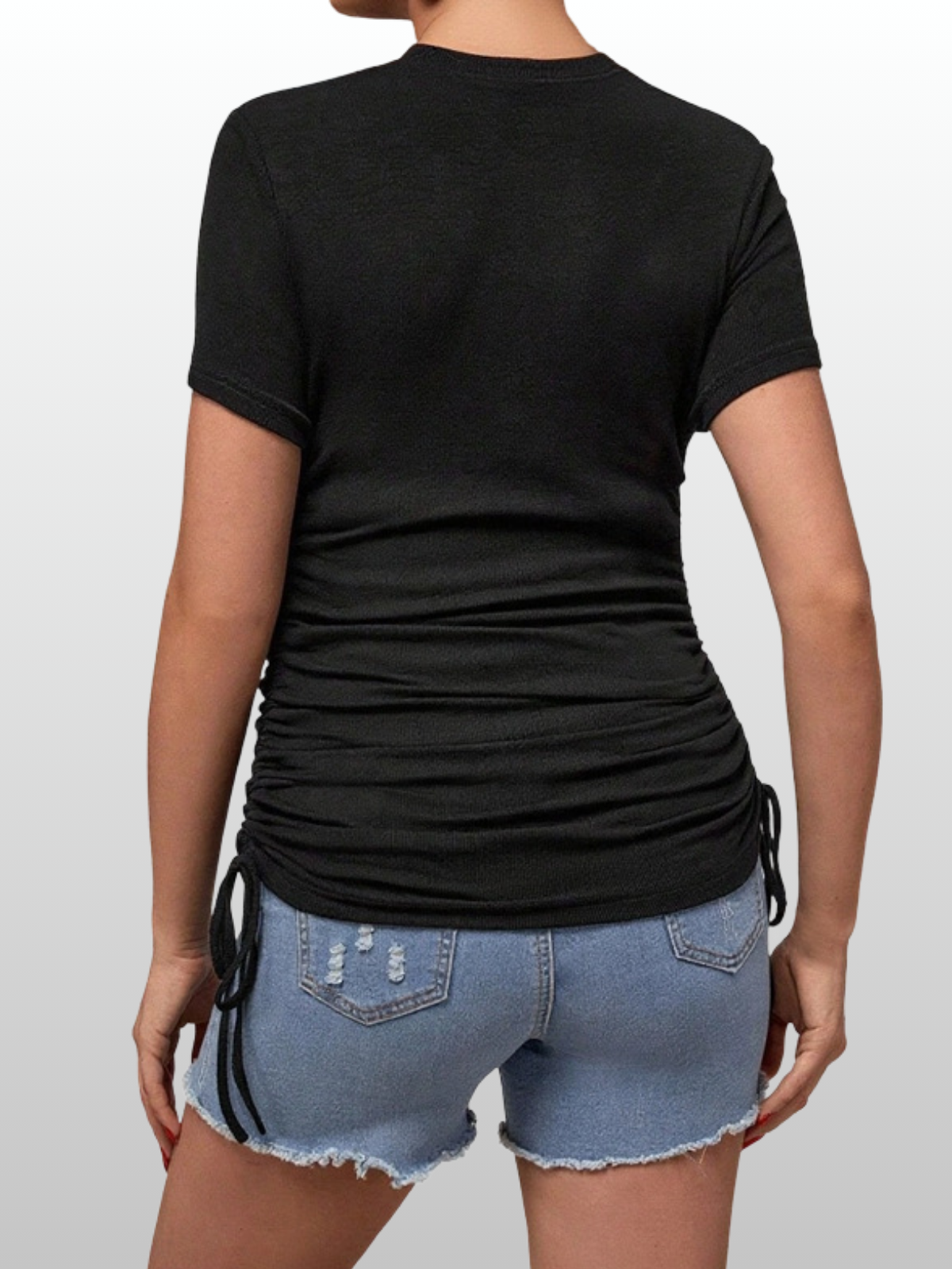 Maternity Shirt with Adjustable Side Ruching and Drawstrings