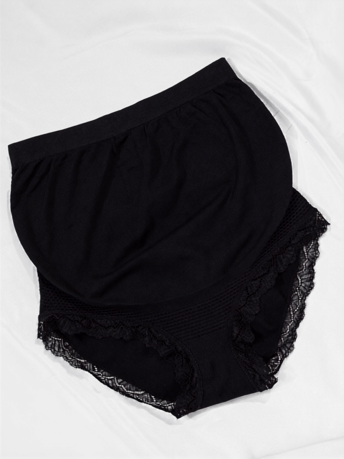 Maternity Panties High Waist Over the Belly with Lace Trim