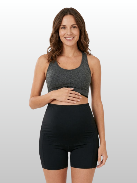 Maternity Shorts, Pockets, High Belly Band, Shapewear, Summer, Breathable, All Trimesters