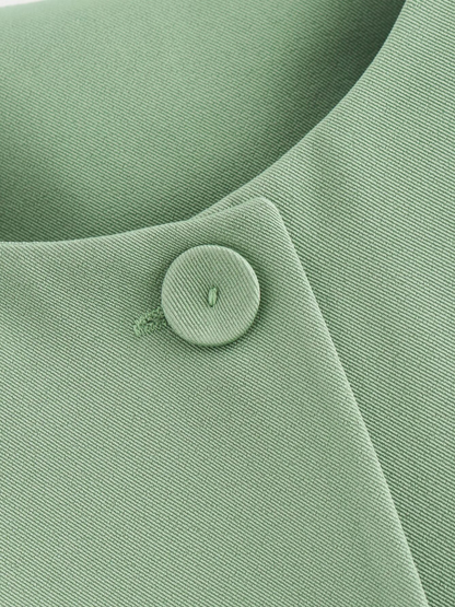 Maternity Vest, Office Style, Structured Cut, Button Front, Peplum Hem, Waist Cut, Business