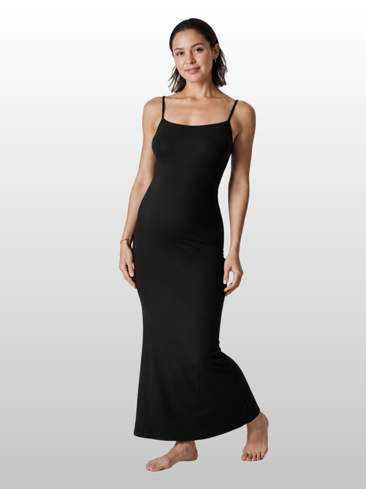 Maternity Maxi Dress, Long Pregnancy Dress, Bodycon Design, Ribbed