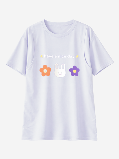 Umstands-Stillshirt, Oversized, Versteckter Stillzugang, J-Naht, Atmungsaktiv, Schwangerschaft Stillzeit