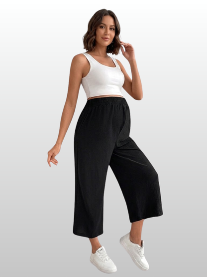 Maternity Lounge Pants, Summer, High-Waist, Airy, Wide Leg, All Trimesters, Breathable, Lightweight