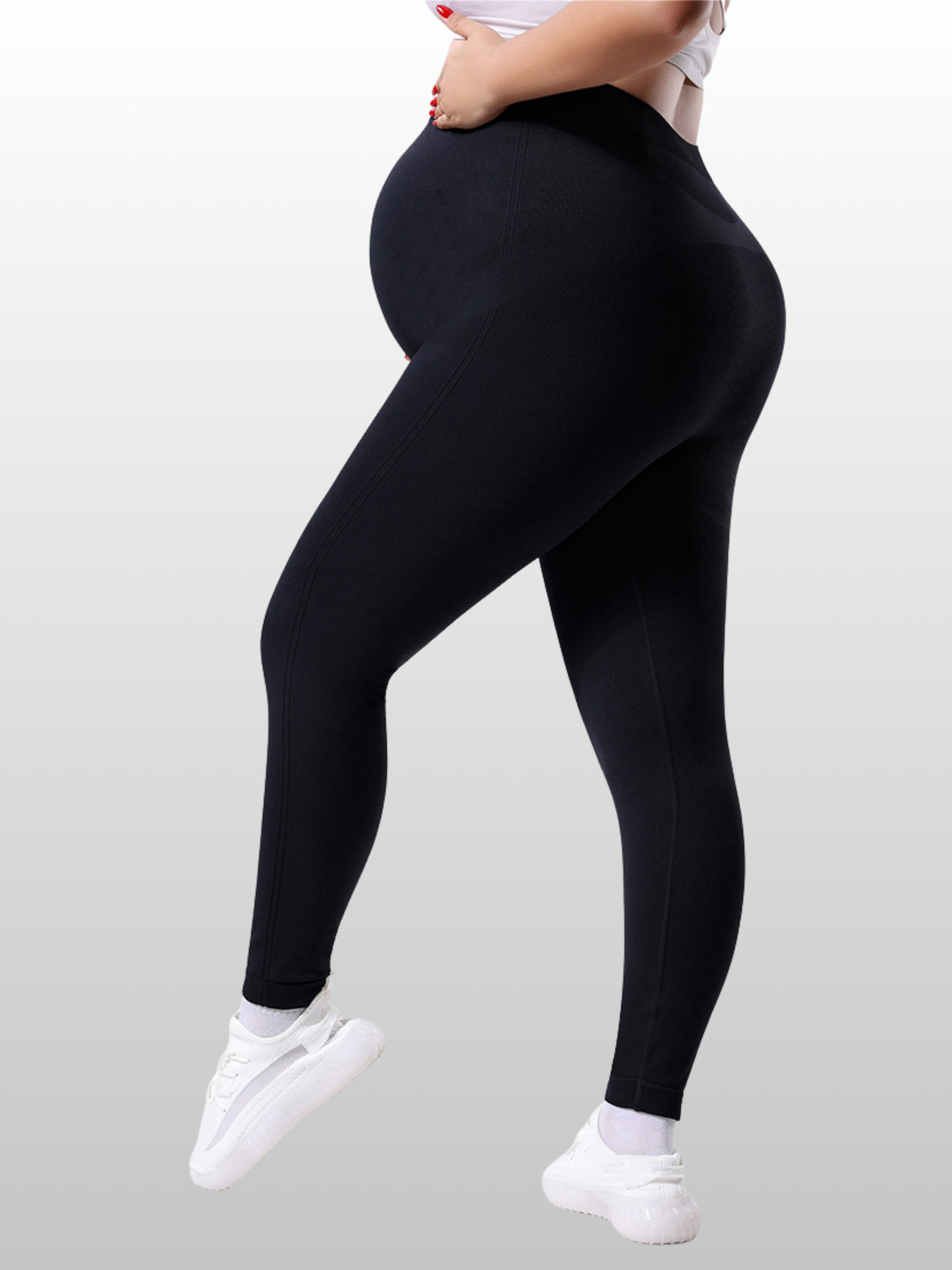 Maternity Leggings, Plus Size, Active, Yoga, Belly Support, Workout, Breathable, All Trimesters