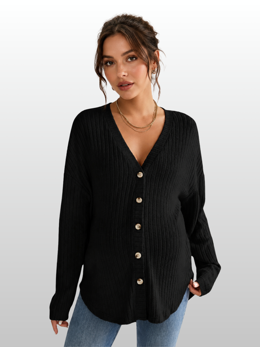 mumshape™ Cozy Rib Cardigan - Ribbed Maternity Cardigan for Pregnancy & Nursing