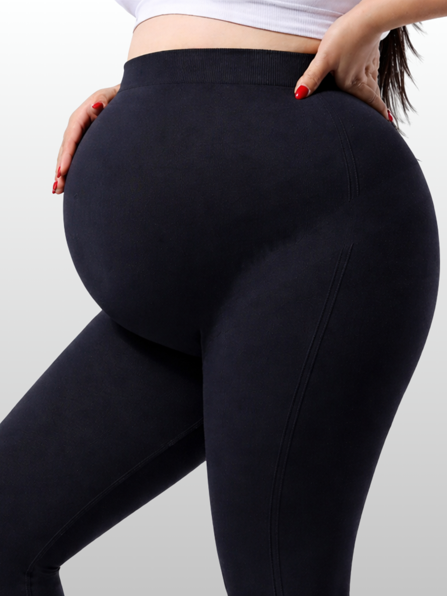 Maternity Leggings, Plus Size, Active, Yoga, Belly Support, Workout, Breathable, All Trimesters