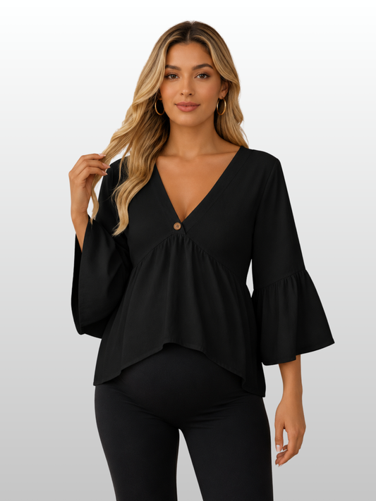 Maternity Blouse, V-Neck, Breathable, Summer