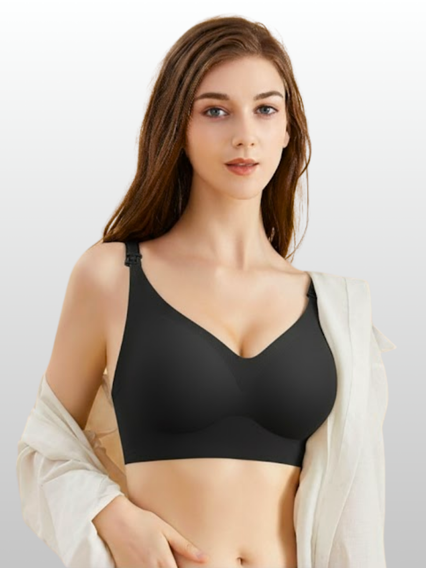 Nursing Bra, Wire-Free, Seamless, Top-Clip Access, Removable Pads, Night Feeding, Pregnancy, Nursing, Breathable