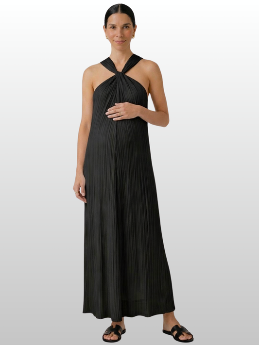 Maternity Dress, Maxi, Gauze Cotton, Crinkle Texture, Cross Straps
