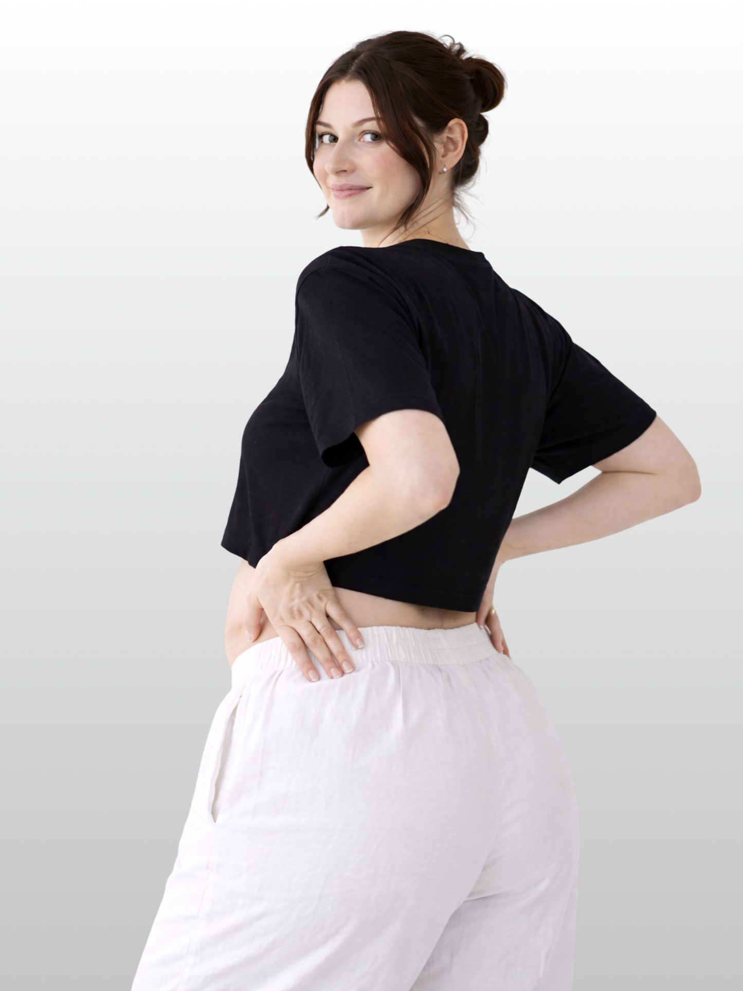 Umstands-Crop-Top, Baumwolle, Modern, Kurze Ärmel, Schwangerschaft Stillzeit, Vielseitig
