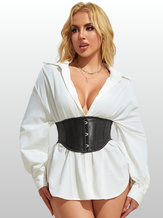 Umstandsmode, Taillenformer Gürtel, Kunstleder, schmales Korsett