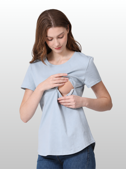 Nursing Top, Cotton, Hidden Zipper, Discreet, Soft Coverage