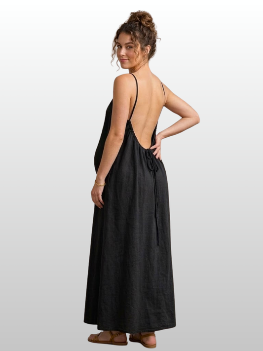 Maternity Dress, Open Back, Spaghetti Straps, Flowy