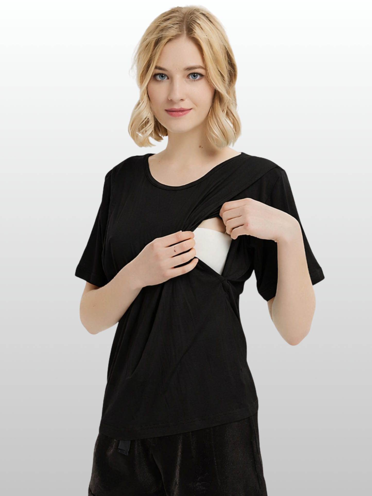 Nursing T-Shirt, Hidden Nursing Access, Soft, Breathable, Everyday Wear, Discreet
