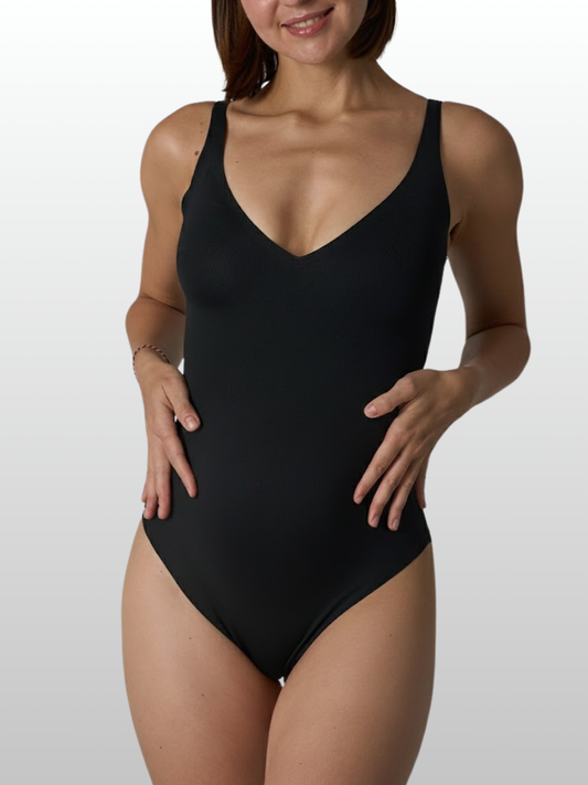 Nahtloser Umstands Body, V-Ausschnitt, Stillfreundlich, Ultra-Stretch, Schwangerschaft