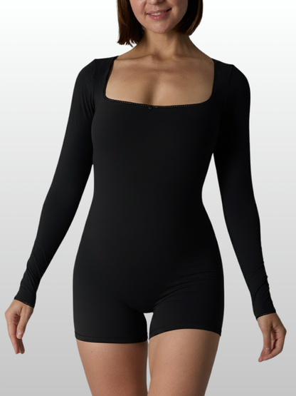 Umstandsmode, Jumpsuit, Langarm, Square Neck, Nahtlos, Stillfreundlich, Loungewear, Schwangerschaft