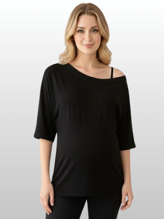 Umstandsmode, Umstands Shirt, Off-Shoulder Style, Stillfreundlich, Schwangerschaft, Atmungsaktiv
