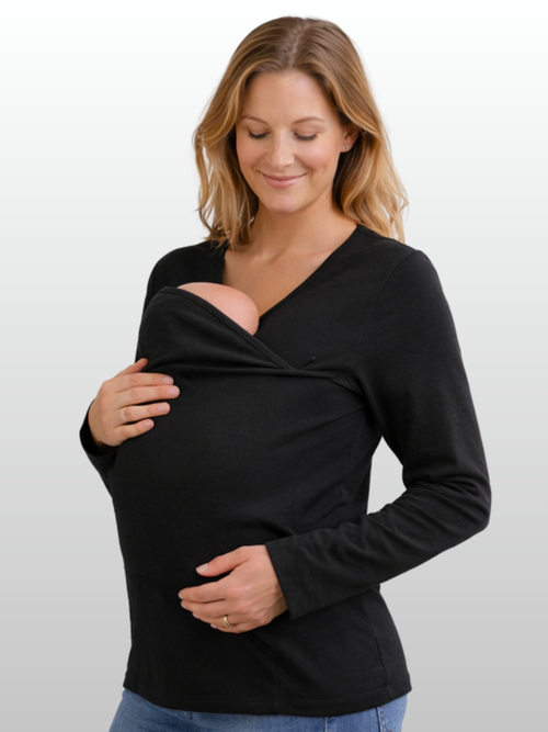 Kangaroo Bonding Top, Long Sleeve, Skin-to-Skin, Newborns, Built-In Head Support