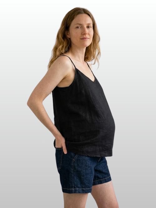 Maternity Tank Top, Sleeveless, Breathable, Summer, Loose Fit, All Trimesters, Nursing-Friendly
