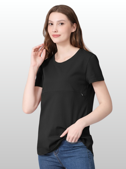 Nursing Top, Cotton, Hidden Zipper, Discreet, Soft Coverage