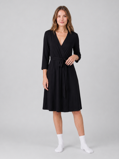 Maternity and Postpartum Robe in Modal with Tie Belt for Nursing