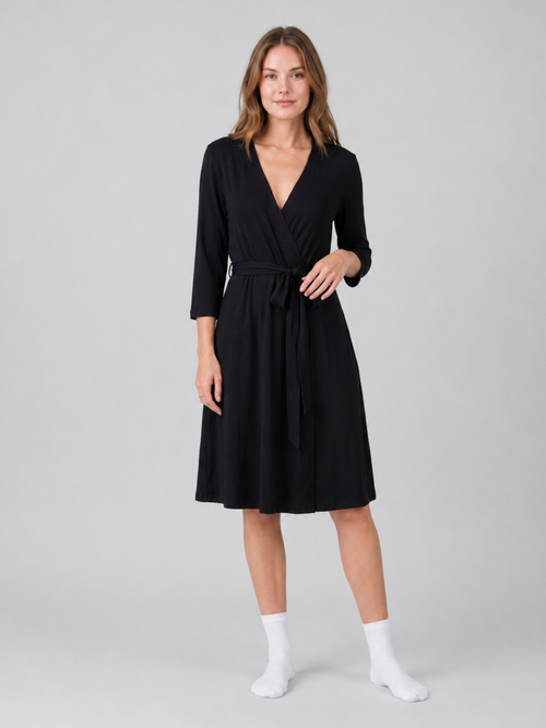 Maternity and Postpartum Robe in Modal with Tie Belt for Nursing