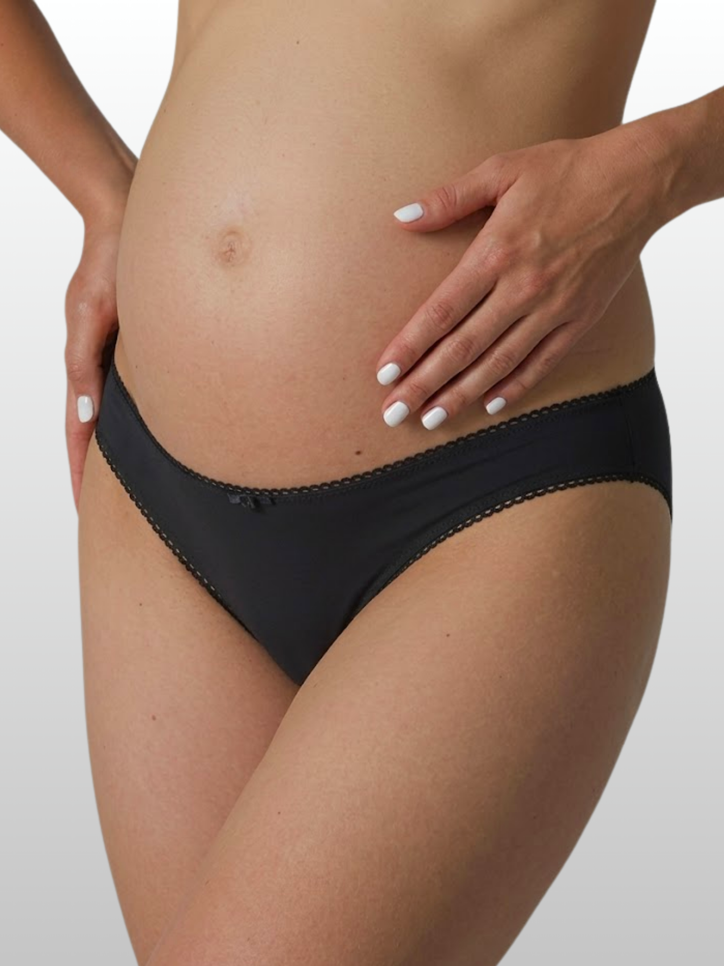 Umstandsslip mit Spitzenbesatz, Unterbauch-Schnitt, weich