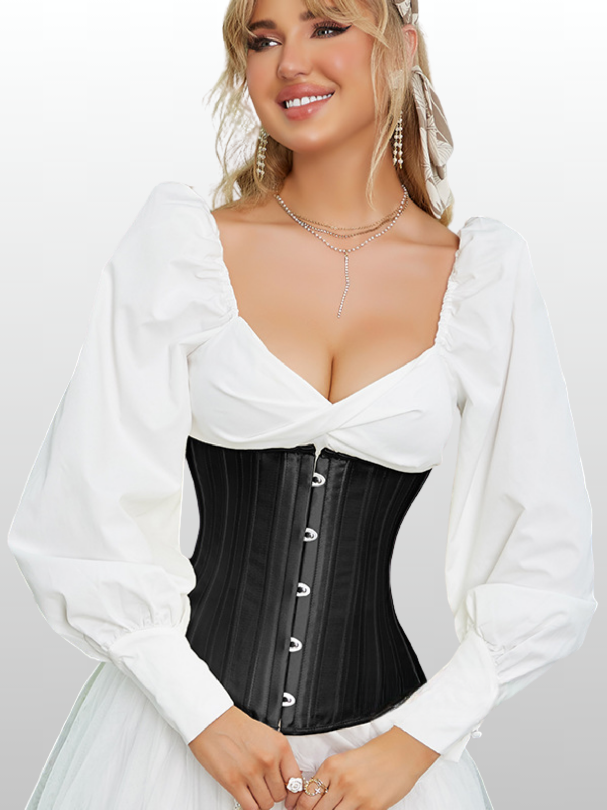 Umstandsmode, Taillenkorsett. Doppelverschluss, Unterbrust-Cincher