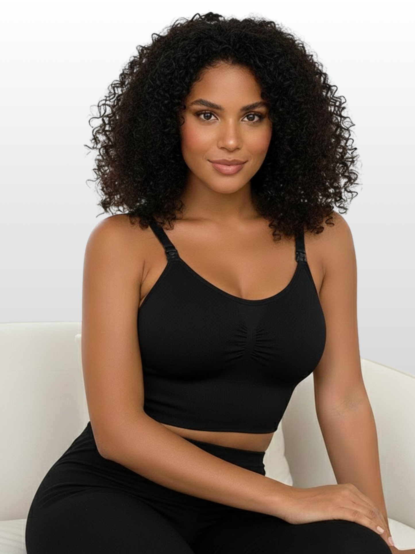 Still-BH, Bralette, Crop-Top-Stil, Ohne Bügel, Clip-Verschluss, Gerippt, Schwangerschaft, Stillzeit