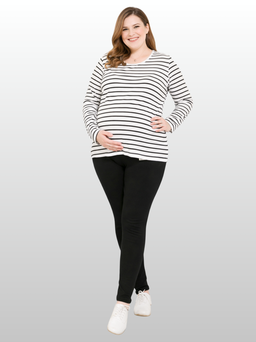Maternity Leggings, Plus Size, High Waist, Ultra-Stretch, Cotton, Adjustable, All Trimesters