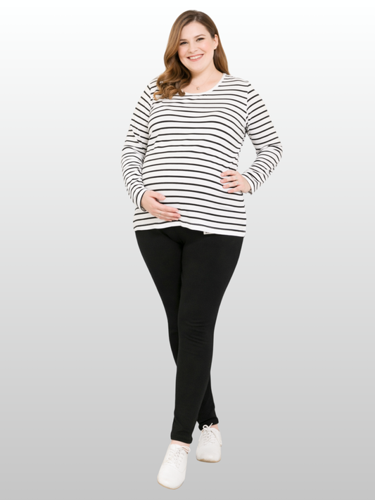 Maternity Leggings, Plus Size, High Waist, Ultra-Stretch, Cotton, Adjustable, All Trimesters