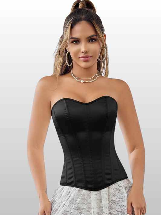 Umstandsmode, Korsett, Trägerlos, Satin-Glanz, Top, Figurenformend