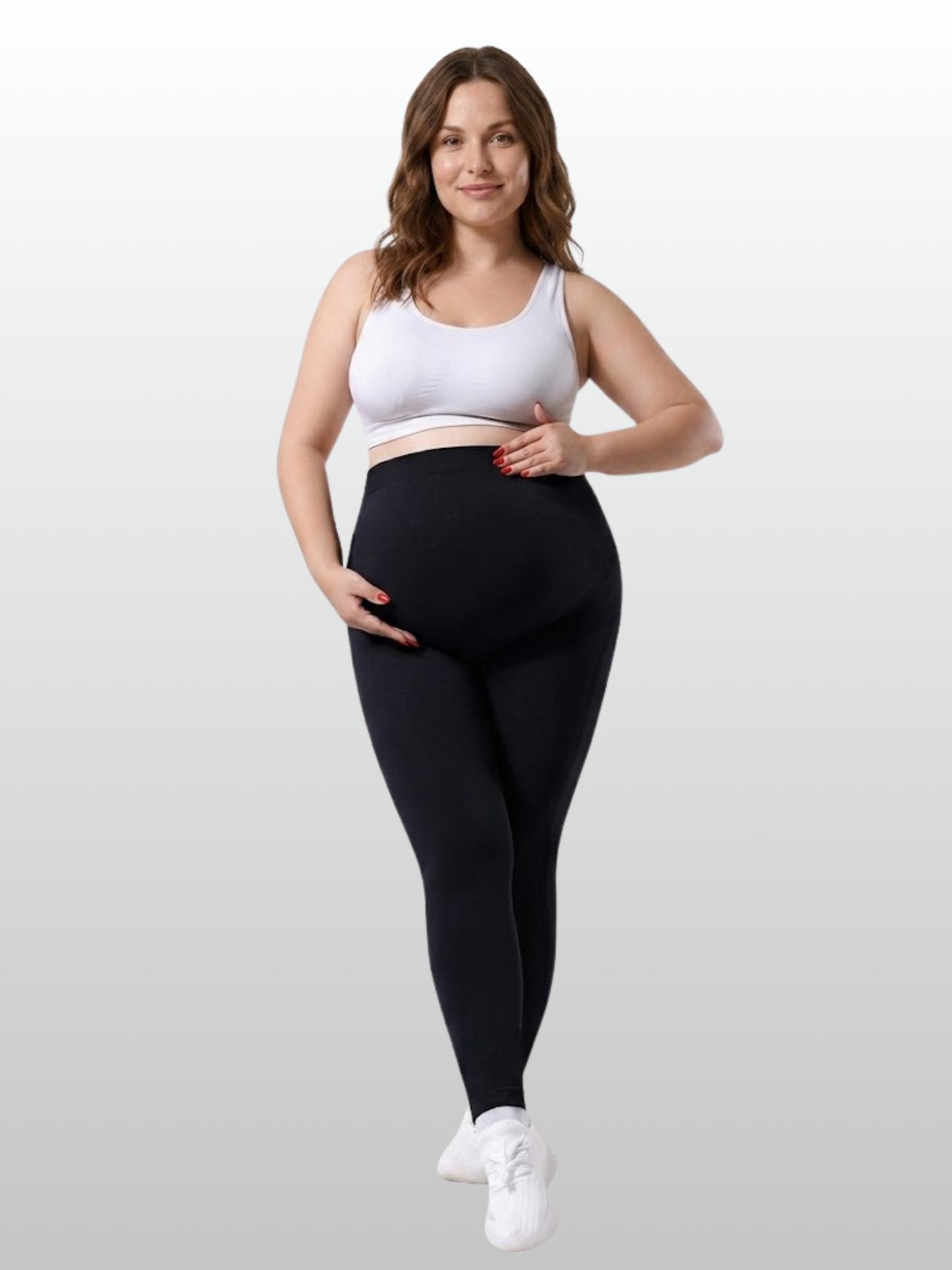 Maternity Leggings, Plus Size, Active, Yoga, Belly Support, Workout, Breathable, All Trimesters