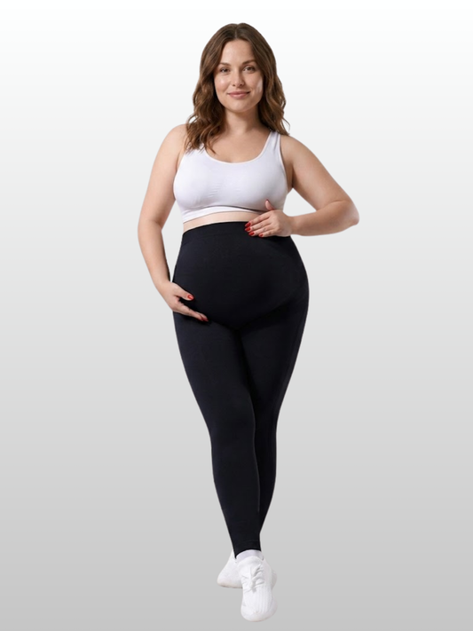 Maternity Leggings, Plus Size, Active, Yoga, Belly Support, Workout, Breathable, All Trimesters