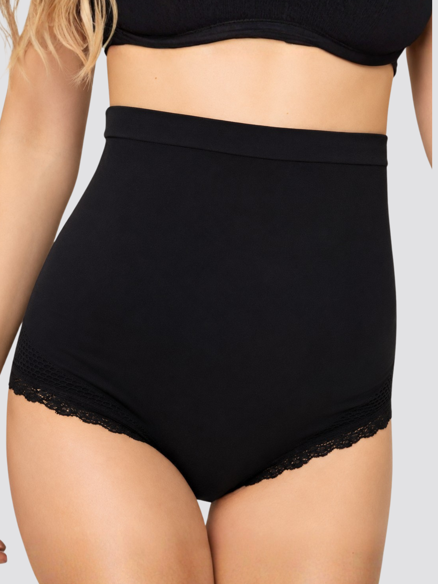 Umstandsslip High Waist über dem Bauch mit Spitzenbesatz