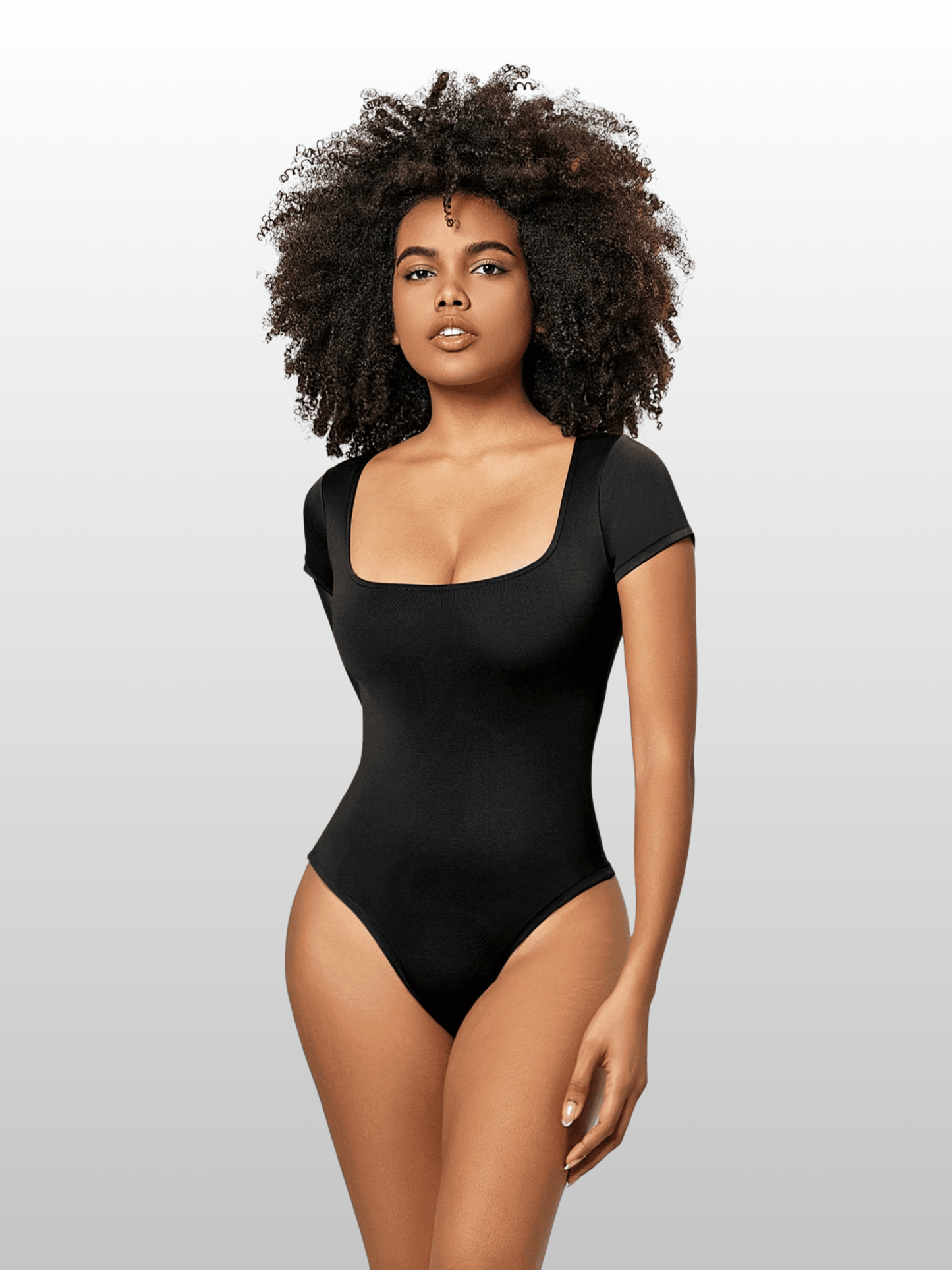 Shaping Bodysuit, Kurzarm, Quadratischer Ausschnitt, Nahtlos, Stringschnitt, Kompression, Figurformend