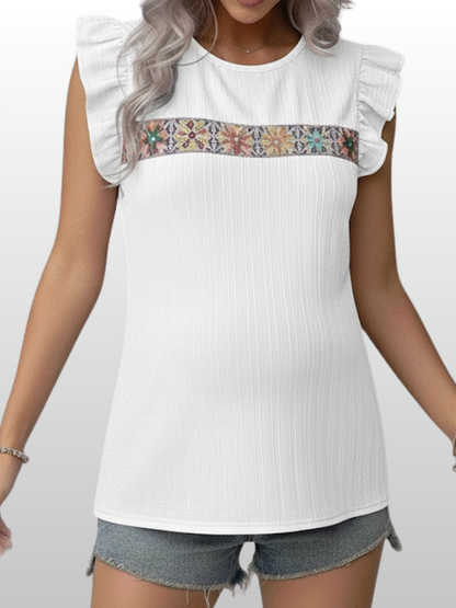 Umstandsmode, Umstands Bluse, Bestickt