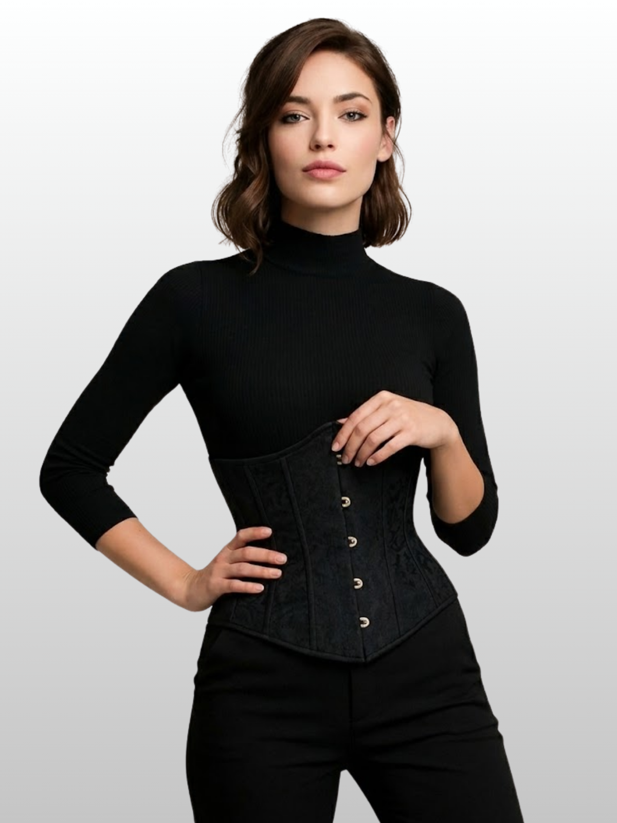 Korsett mit Satin Schnürung, Waist Trainer, Verstellbar, schlanke Silouhette, Atmungsaktiv