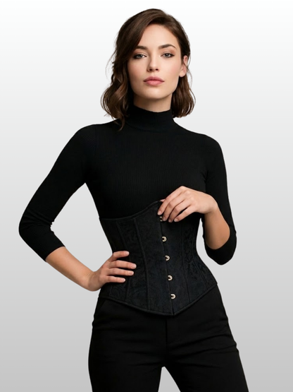 Korsett mit Satin Schnürung, Waist Trainer, Verstellbar, schlanke Silouhette, Atmungsaktiv