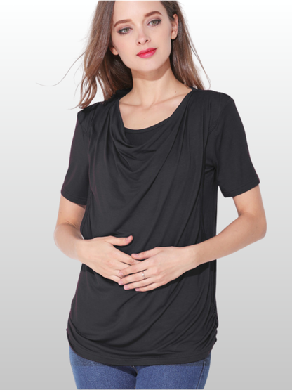 Umstands-Stilltop, Modal, Pull-Up-Zugang, Schwangerschaft Stillzeit, Weich Atmungsaktiv, Pumpfreundlich