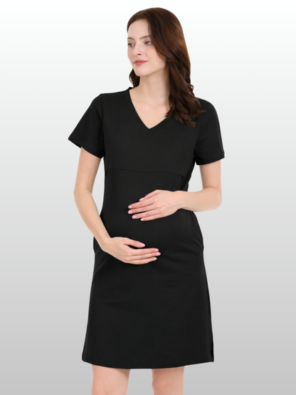 Nursing Dress, Lounge, House Dress, Zipper, Modal, Breathable, Pregnancy Postpartum