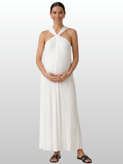 Maternity Dress, Maxi, Gauze Cotton, Crinkle Texture, Cross Straps