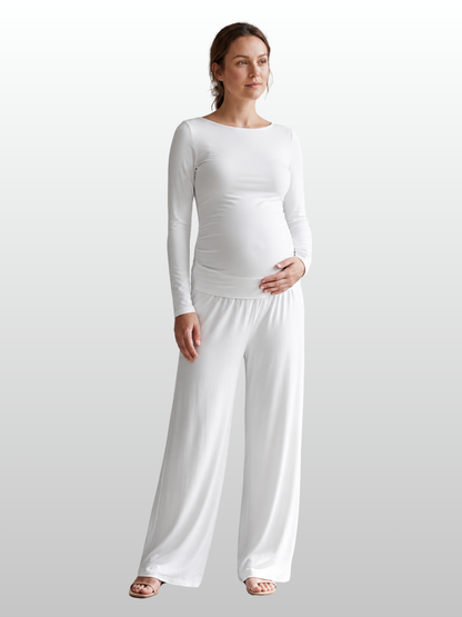 Umstands-Lounge-Set: Top & weite Hose, auch nach der Geburt