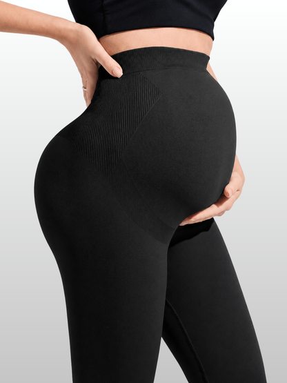Umstandshose Yoga mit weitem Bein, ausgestellt, hoher Bund