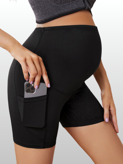 Umstandsshorts, Taschen, Hoher Bauchbund, Shapewear, Sommer, Atmungsaktiv, Alle Trimester