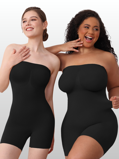 Shapewear Body trägerlos mit Silikon-Haftrand, nahtlos
