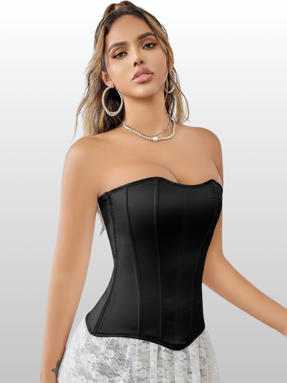 Umstandsmode, Korsett, Trägerlos, Satin-Glanz, Top, Figurenformend
