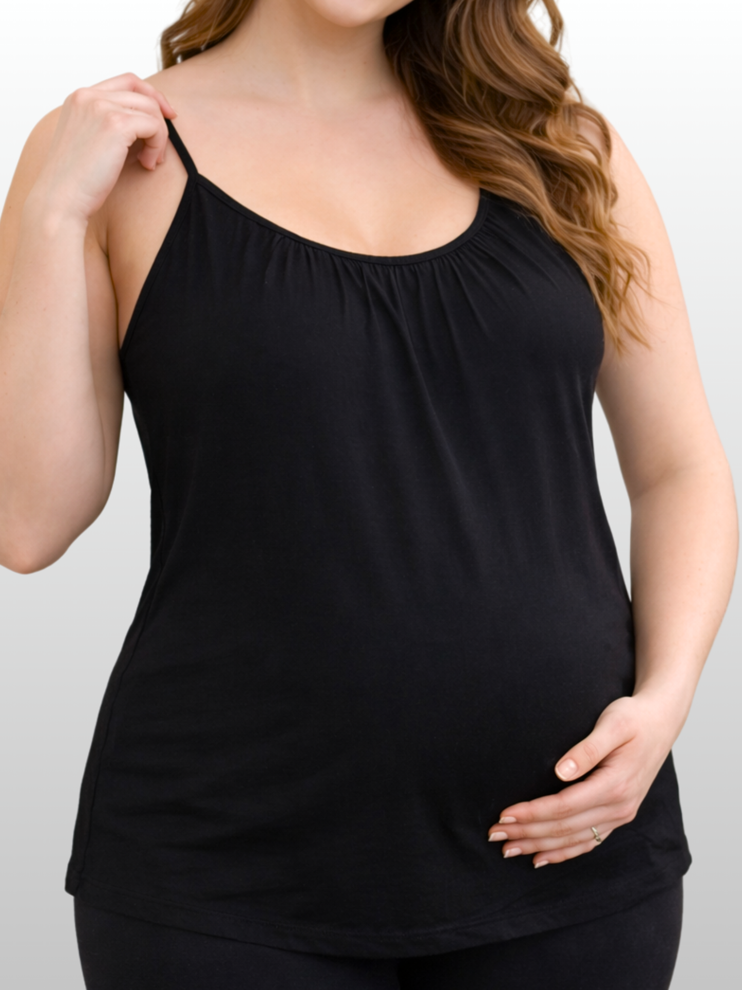 Umstandsmode, Umstands-Top, Integrierter BH, Sommer, Stillfreundlich, Atmungsaktiv, Lockerer Schnitt, Plus-Size