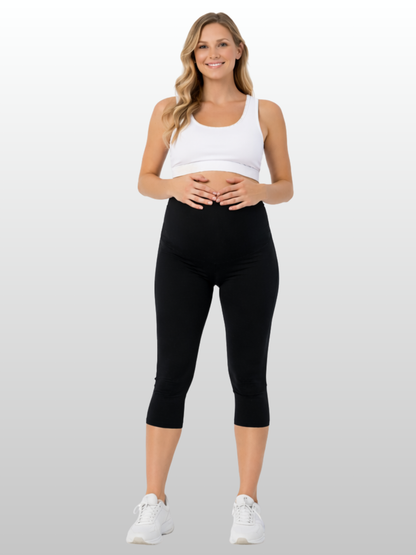 Maternity Leggings, Capri, Modal, Adjustable Waist, Summer, Pregnancy Postpartum